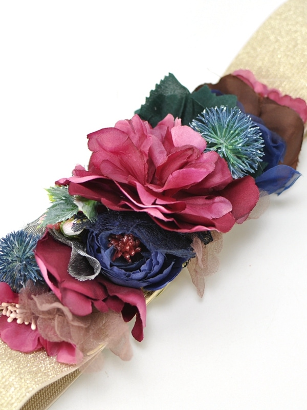 Cinturón de fiesta flores elástico multicolor