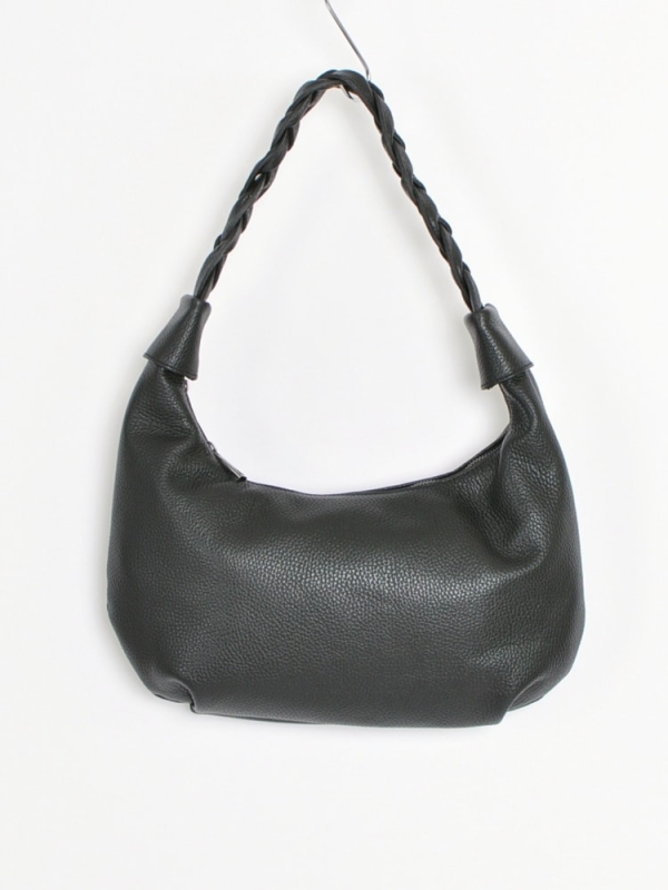 Bolso de hombro de piel NEGRO 8540