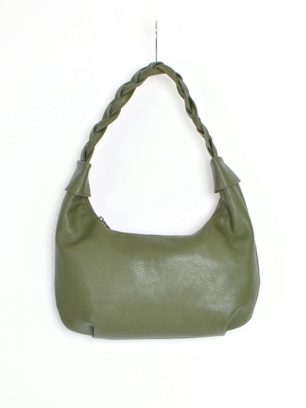 Bolso de hombro de piel VERDE MILITAR 8540