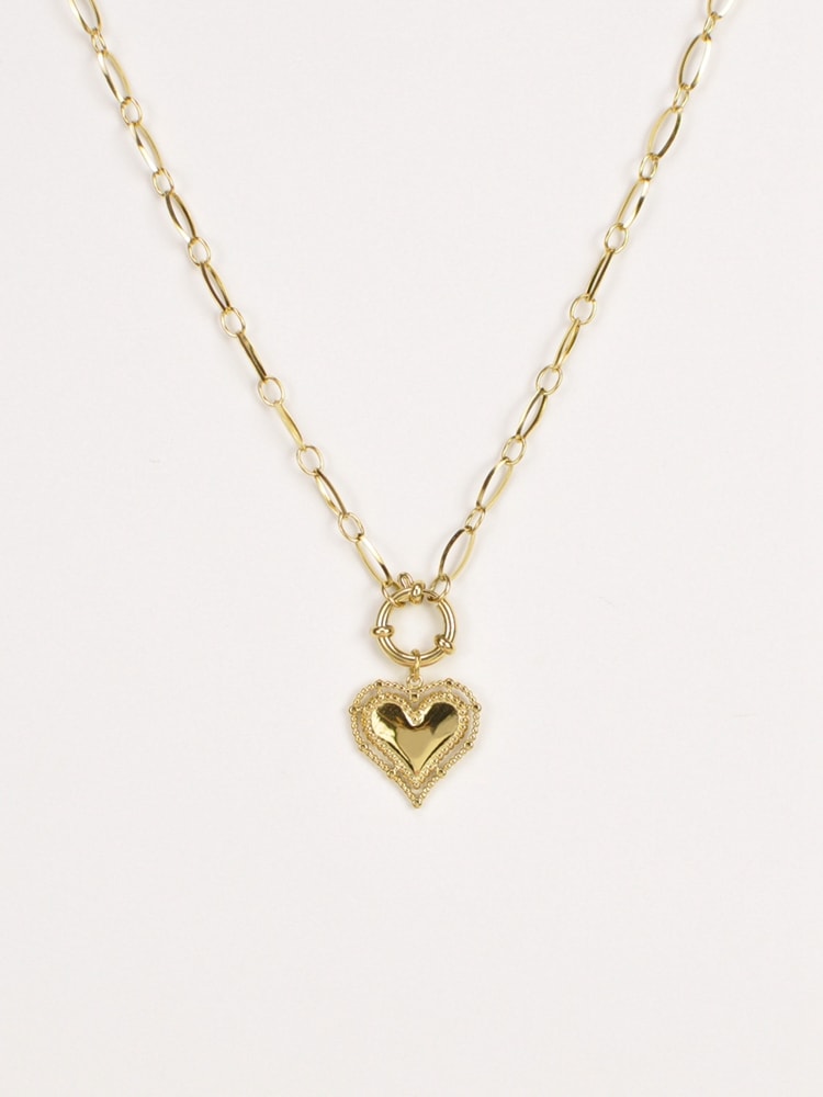 Collar Acero Inoxidable Cadena Con Corazón Vintage - MEUA BOUTIQUE