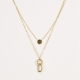 Collar acero inoxidable doble cadena con colgante