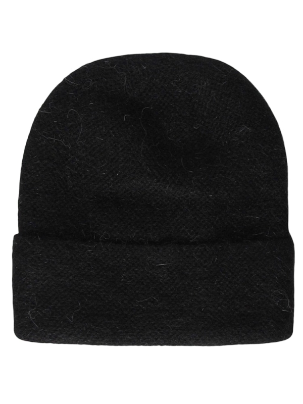 Gorro caído de lana negro