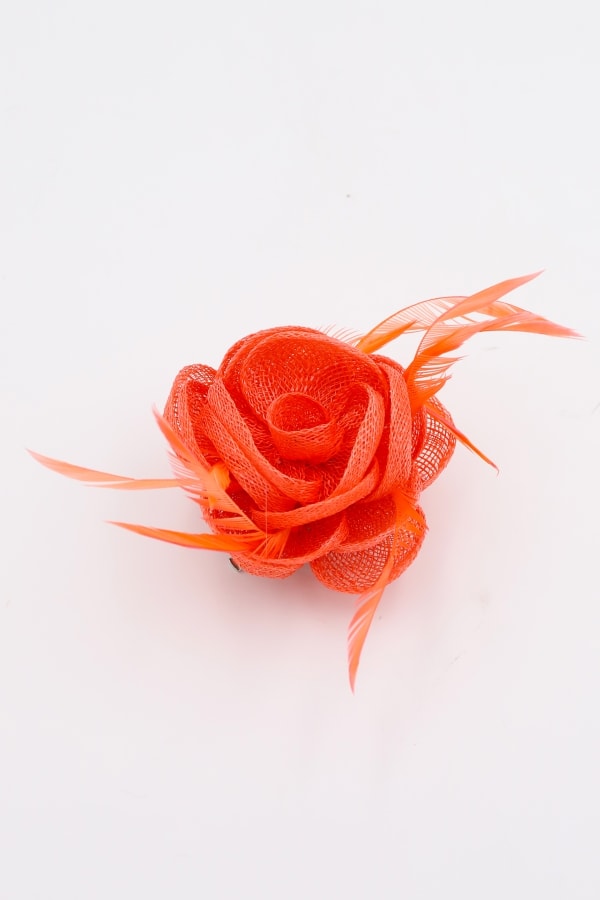 tocado pequeño broche flor rosa CORAL 2