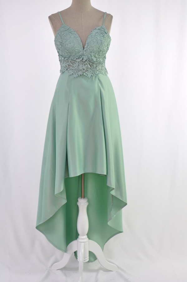 vestido fiesta de tirantes Mullet verde menta