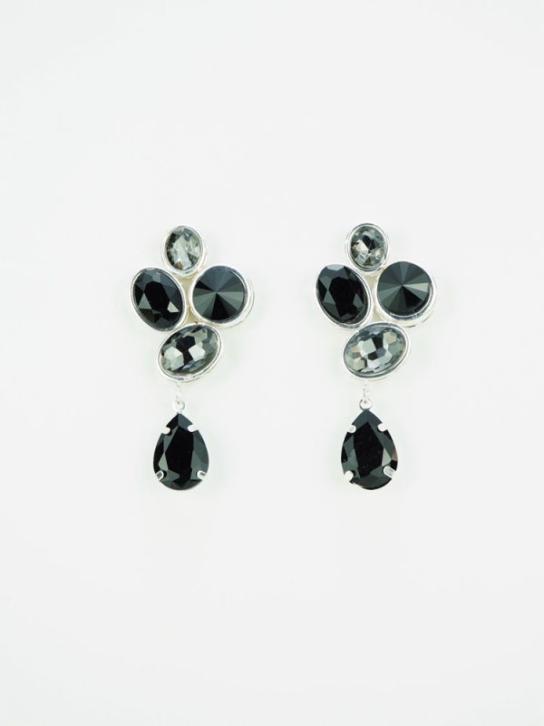 Pendientes Max con cristales NEGRO