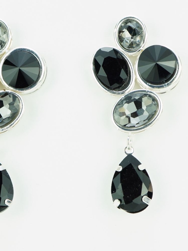 Pendientes Max con cristales NEGRO DETALLE