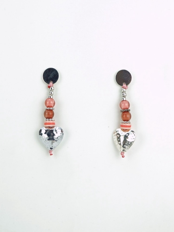 Pendientes con corazón ROSA