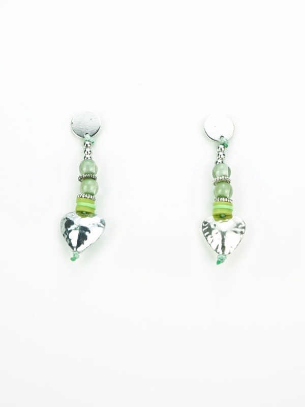 Pendientes con corazón VERDE