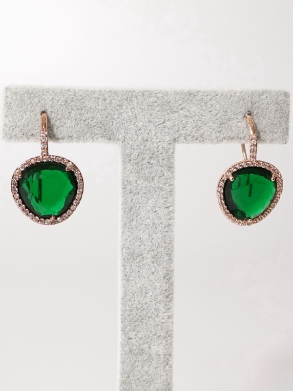 Pendientes de cristales con zirconitas VERDE