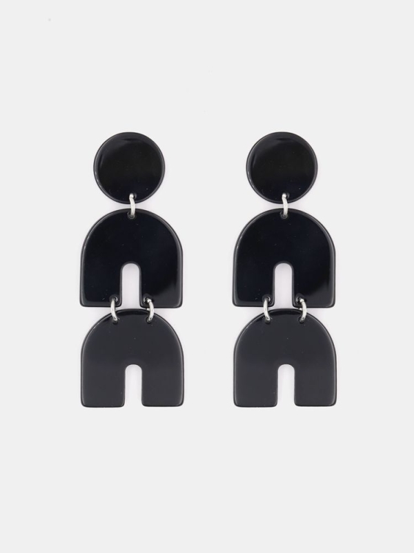 Pendientes de resina minimalista NEGRO