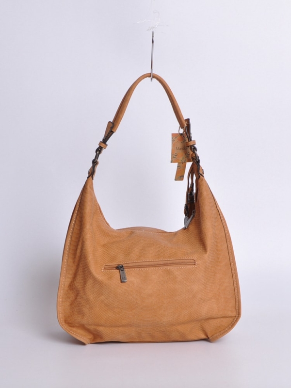 Bolso de hombro grabado serpiente CAMEL DETRÁS