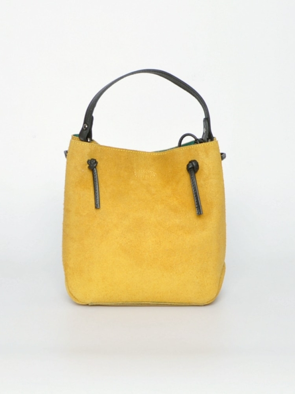 Bolso de mano piel serraje AMARILLO