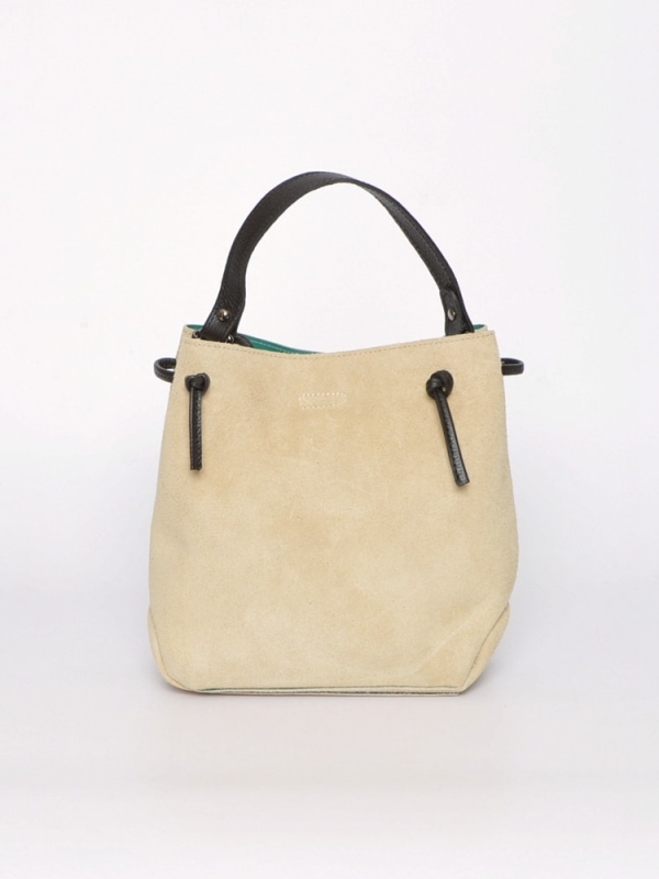 Bolso de mano piel serraje BEIGE