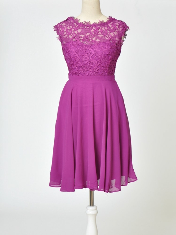 Vestido corto de fiesta con encaje VIOLETA