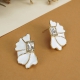 Pendientes acero inoxidable Flor con cristal MARFIL