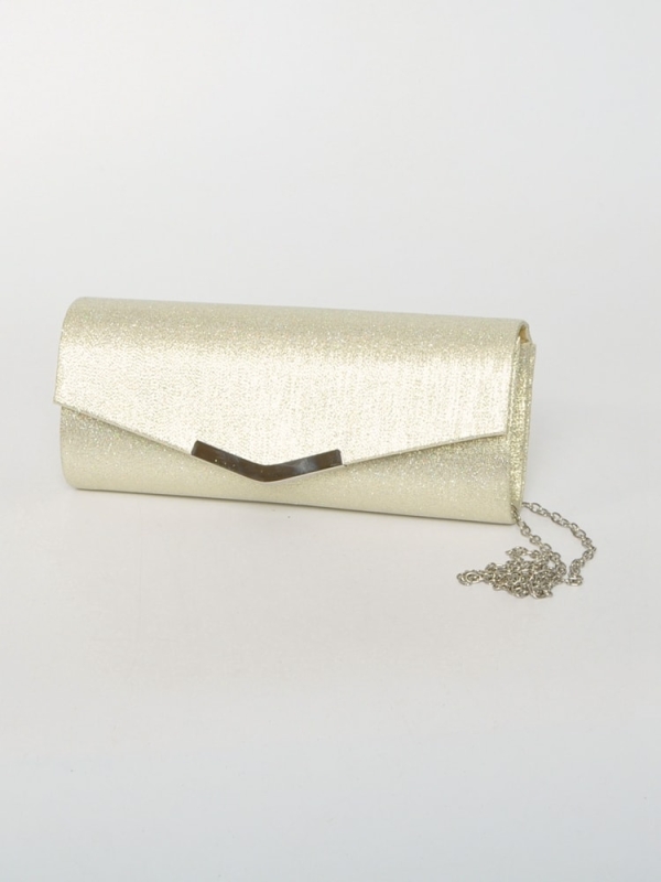 Cartera de fiesta con hebilla metálica DORADO