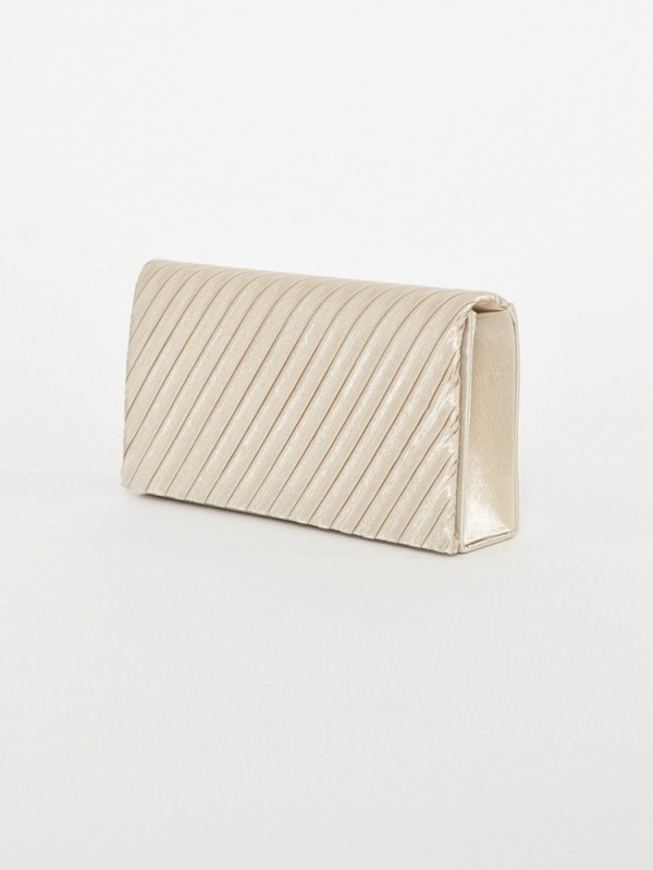 Cartera de mano fiesta pliegues BEIGE