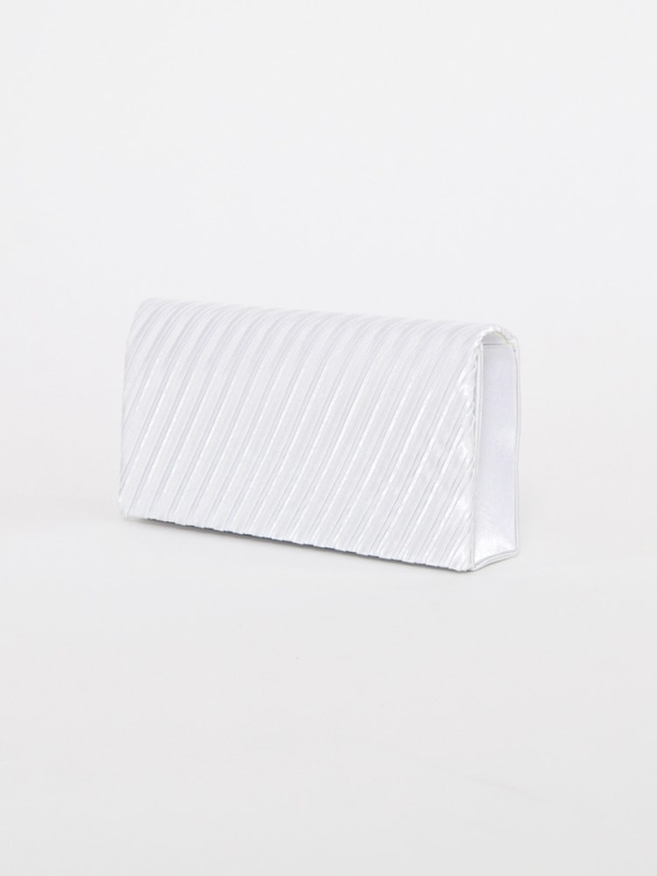 Cartera de mano fiesta pliegues BLANCO