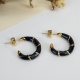Pendientes acero inoxidable Aro NEGRO