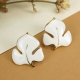 Pendientes acero inoxidable Hoja BLANCO