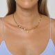 Collar acero inoxidable eslabones con piedras y perlas