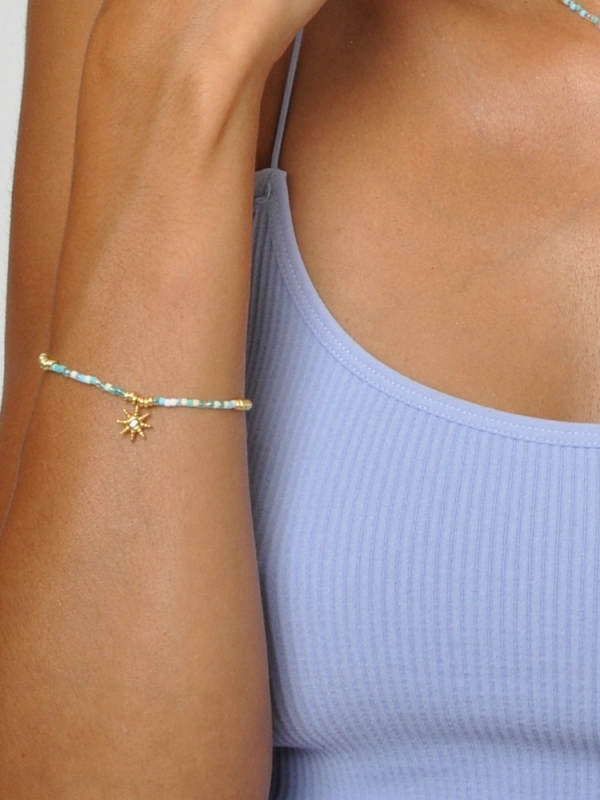 Pulsera acero inoxidable con colgante estrellita norte