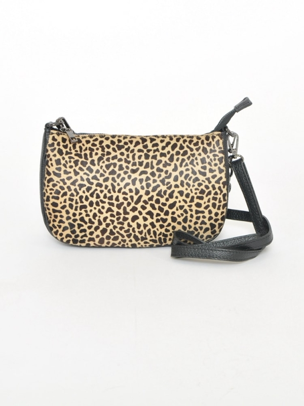 Bolso bandolera de piel potro animal print LEOPARDO PEQ CON ASA