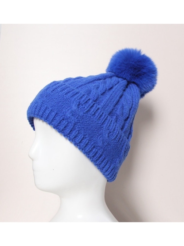 Gorro de lana con pompón de Mujer Azulón