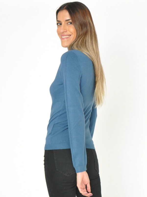 Jersey mujer cuello alto básico ACID BLUE ESPALDA