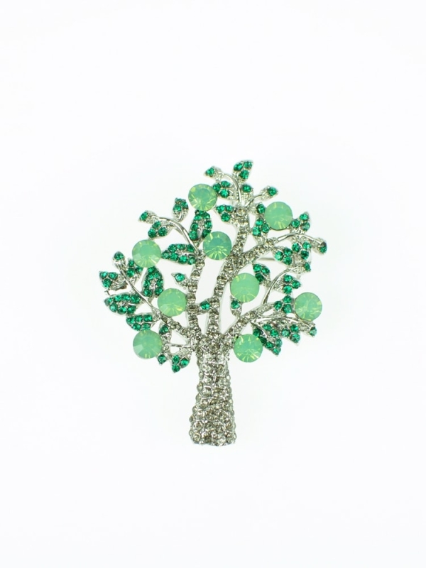 Broche árbol de la vida verde