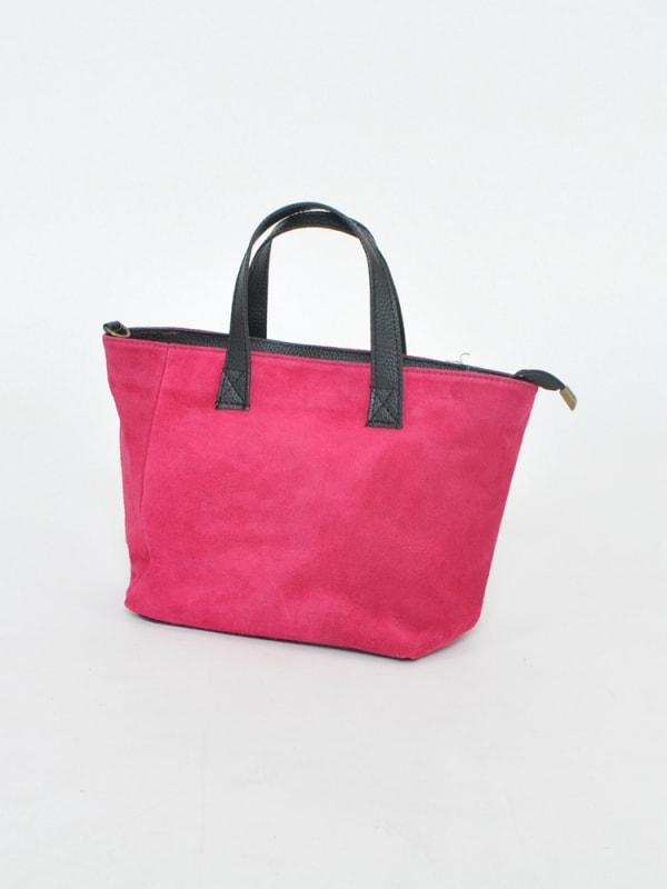 Bolso mujer de piel serraje FUCSIA