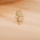 Anillo de acero ajustable hojas DORADO