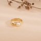 Anillo de acero ajustable perla DORADO