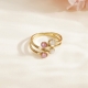 Anillo de acero ajustable twist con piedras naturales ROSA