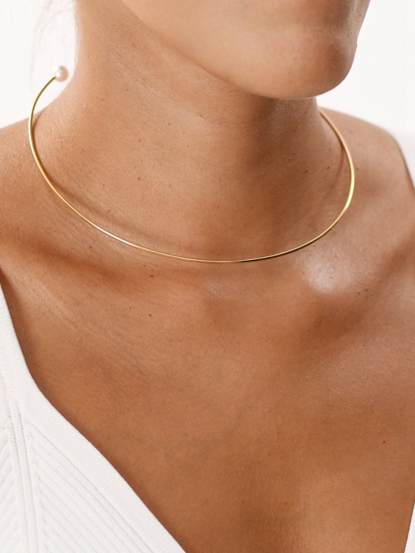 Choker acero inoxidable perlas 1