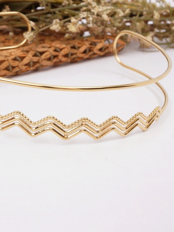 Choker acero inoxidable zigzag detalle