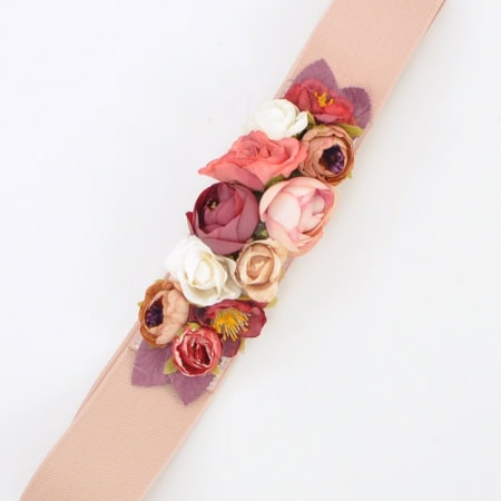 Cinturón elástico de flores ROSA