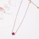 Collar acero inoxidable trébol de piedra natural FUCSIA