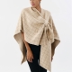 Poncho mujer de cuadros BEIGE