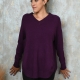 Jersey cuello pico oversize MORADO OSCURO