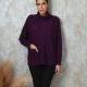 Jersey mujer cuello alto con bolsillos MORADO OSCURO