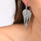 Pendientes hoja cascada con circonitas PLATEADO