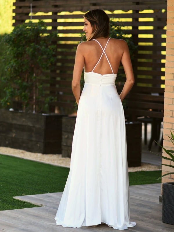 Vestido de novia con tirantes strass Nour ESPALDA