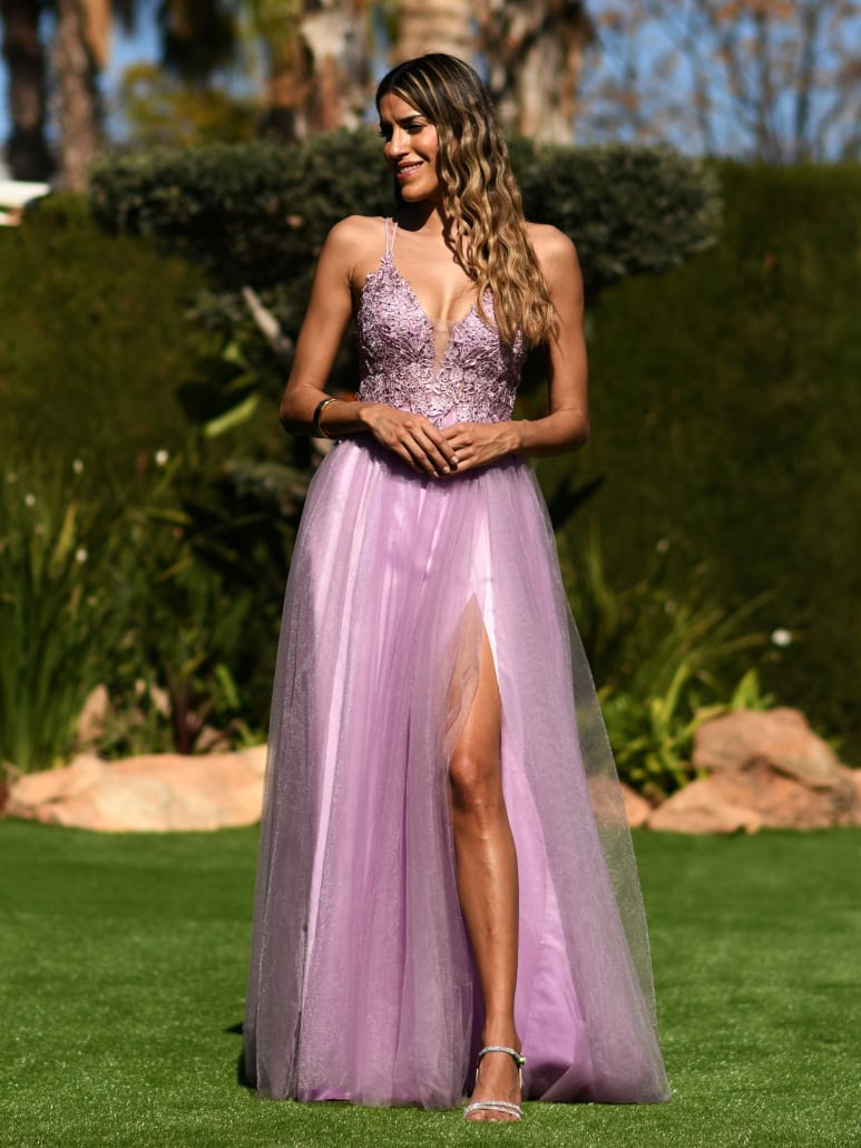 Bryony Escote En V Encaje Revestimiento Y Tul Vestidos Salvia Polvorienta Tallas Grandes main image 0