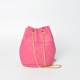 Bolso bombonera de piel FUCSIA