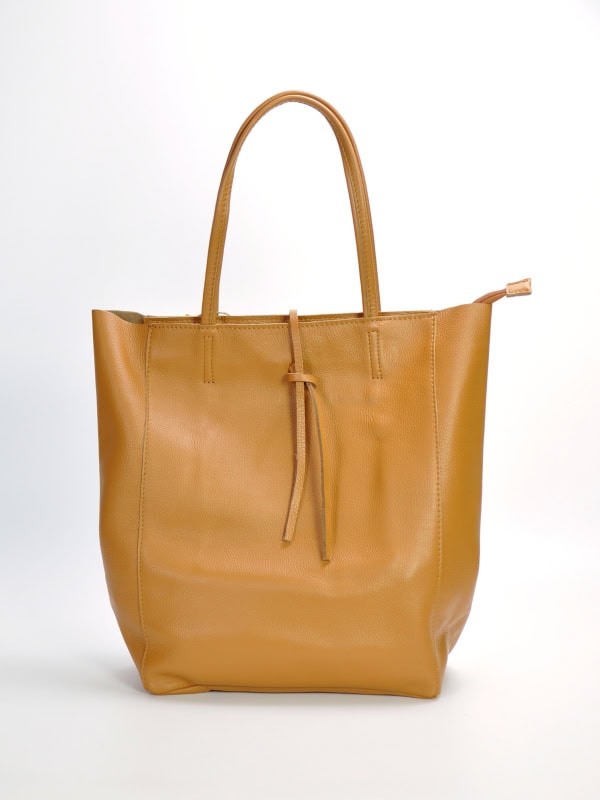 Bolso shopper con cremallera CUERO