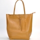 Bolso shopper con cremallera CUERO