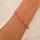 Brazalete acero inoxidable diseño bambú FUCSIA