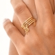 Anillo de acero ajustable cuádruple con charms serpiente en mano