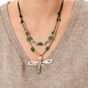 Collar corto libélula con piedras naturales